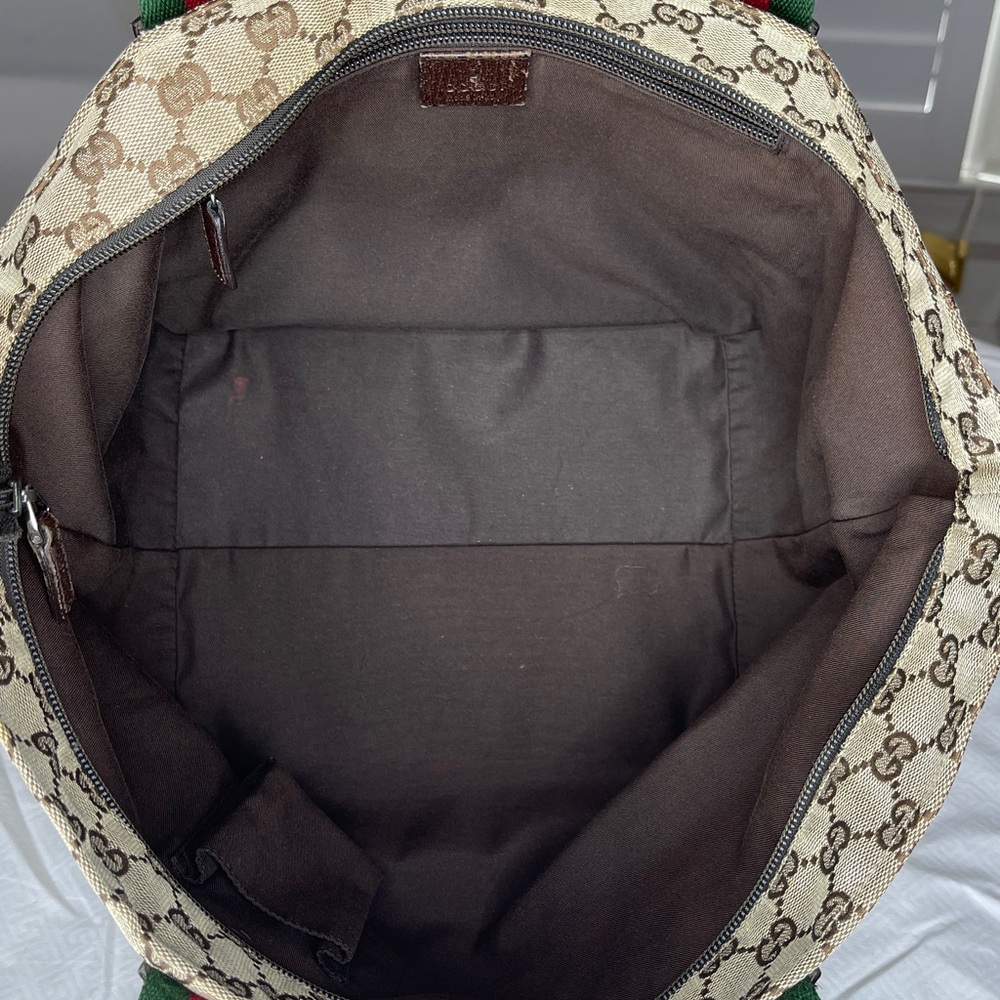 Authentic Gucci GG Monogram Supreme Sherry Web Satchel Tote Bag with COA - Picture 13 of 17